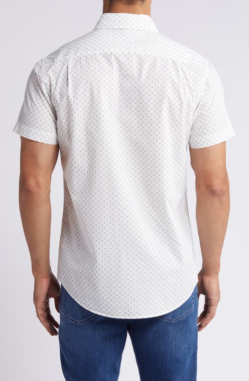 Shop Rodd & Gunn Glenburn Sports Fit Short Sleeve Cotton Button-up Shirt In White/forest