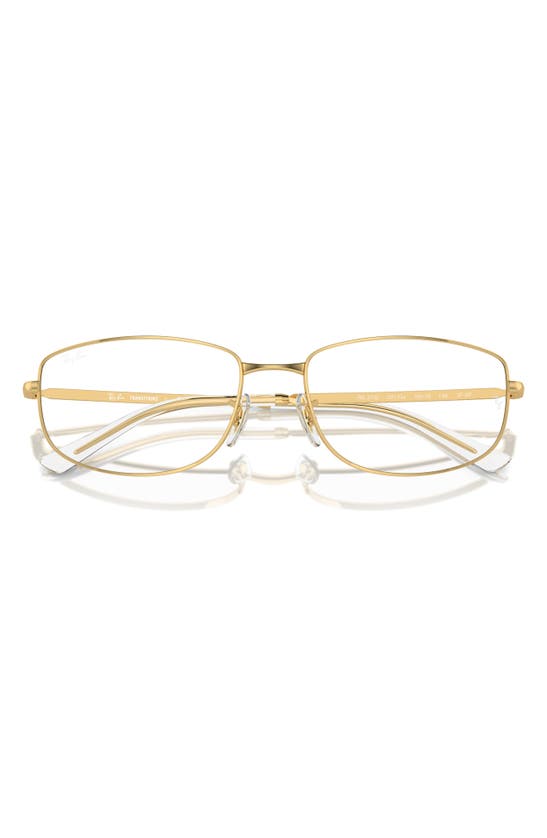 Shop Ray Ban 56mm Irregular Optical Glasses In Gold Transition