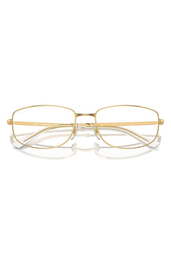 Shop Ray Ban Ray-ban 56mm Irregular Optical Glasses In Gold Transition