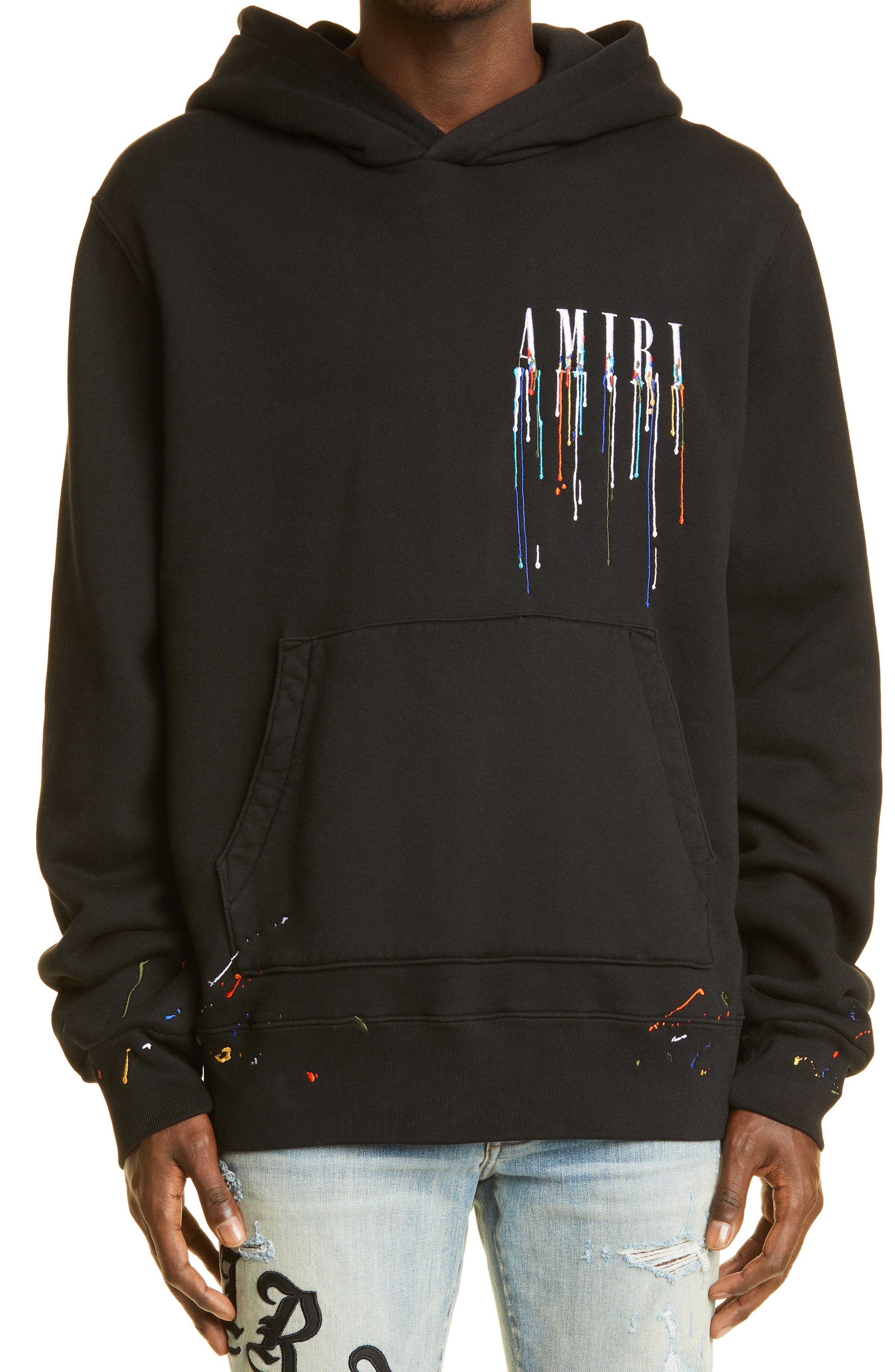 AMIRI Embroidered Paint Drip Core Logo Hoodie