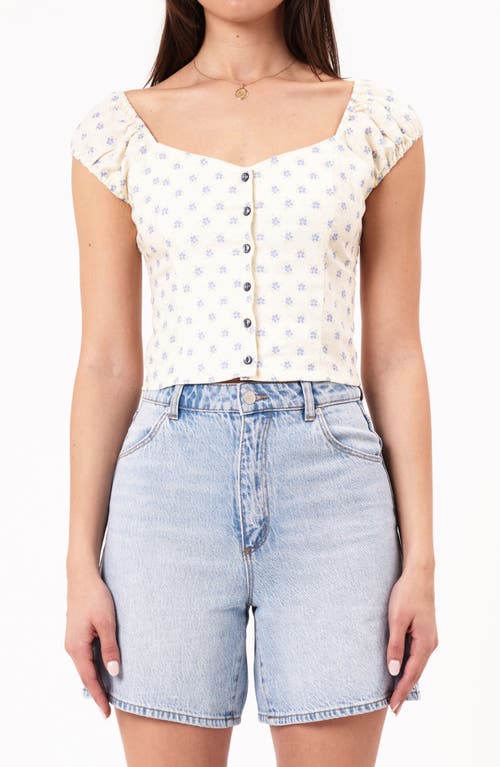 Rolla's Emmy Floral Print Crop Top In White