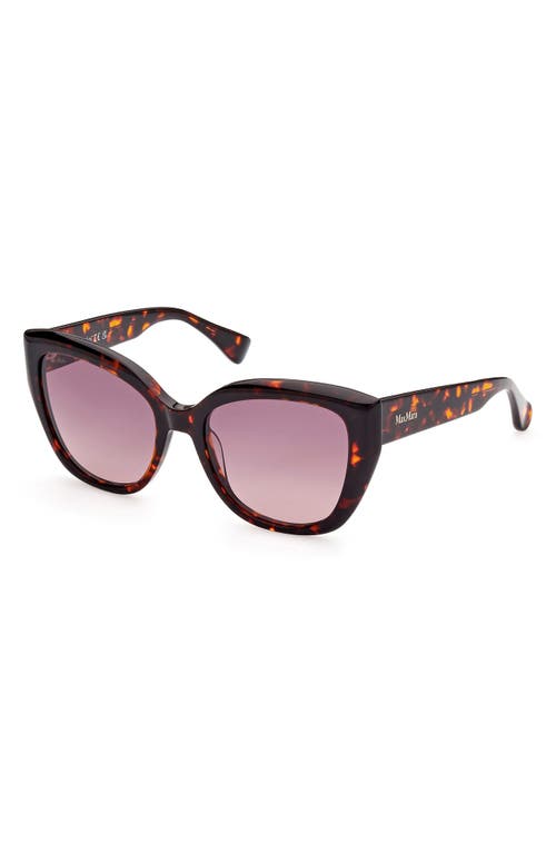 Shop Max Mara 54mm Cat Eye Sunglasses In Shiny Red Havana/bordeaux