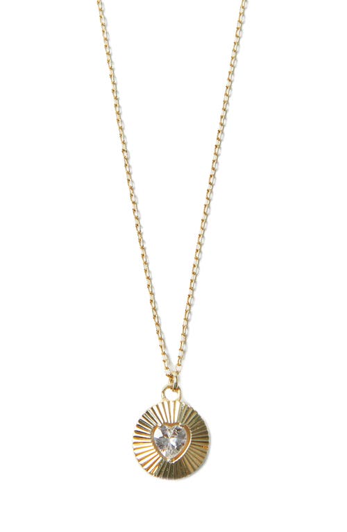 Argento Vivo Sterling Silver Diamond Heart Pendant Necklace in Gold at Nordstrom