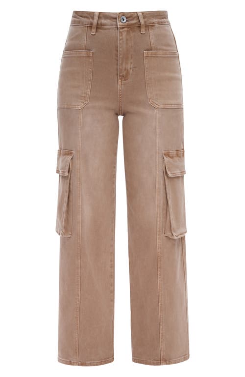 Bayeas High Waist Wide Leg Cargo Jeans In Vintage Khaki