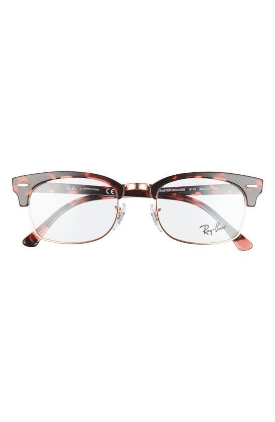 Ray Ban Clubmaster 52mm Blue Light Blocking Glasses In Pink Havana Clear Modesens