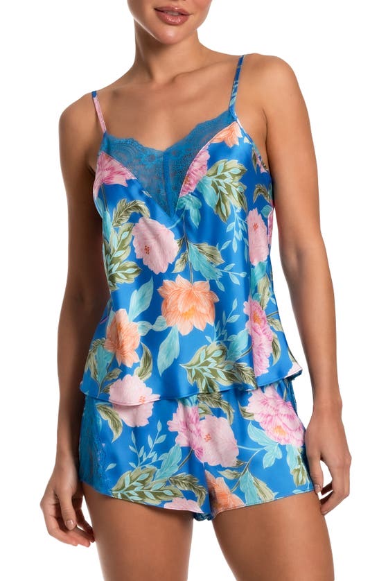 Shop In Bloom By Jonquil Brief Encounter Floral Short Pajamas In Brilliant Blue