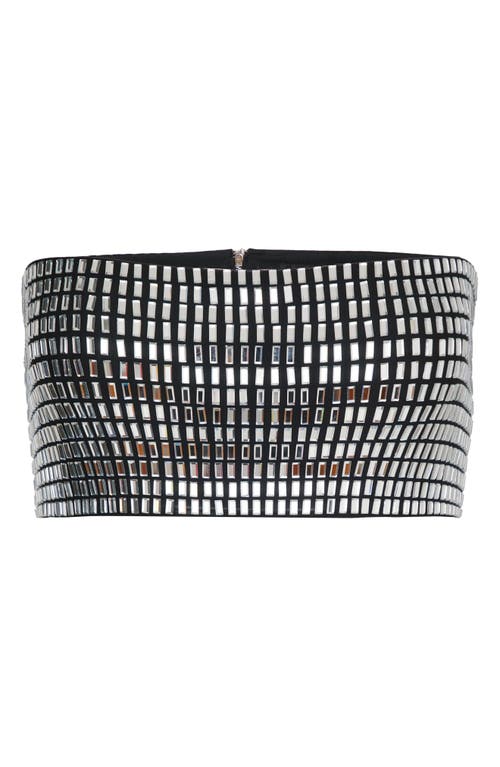 Shop Nasty Gal Rhinestone Embellished Bandeau Top In Silver