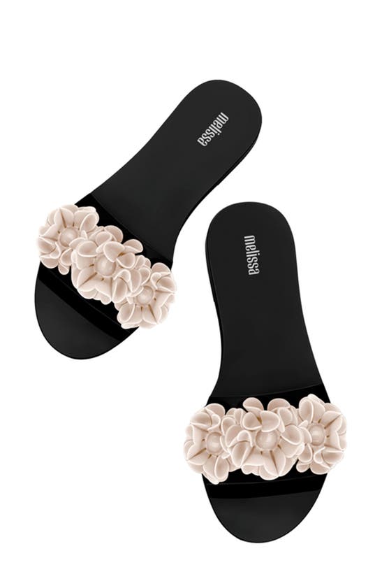 Shop Melissa Babe Springtime Slide Sandal In Beige/ Black
