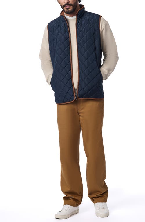 Shop Bernardo Smart Leisure Quilted Vest In Navy