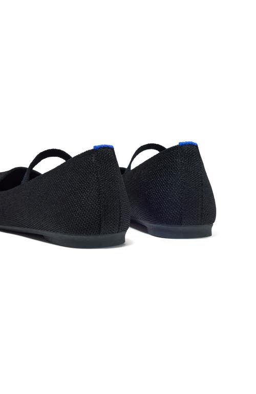 Rothys The Max Square Mary Jane In Black/neutral In Black