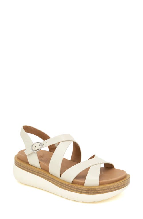 Rebha Strappy Wedge Sandal in Stone Leather