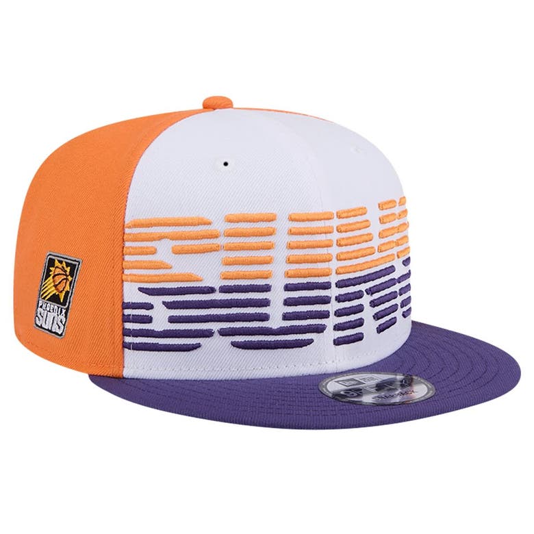 Shop New Era White/purple Phoenix Suns Throwback Gradient Tech Font 9fifty Snapback Hat