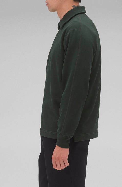 Shop Reigning Champ Midweight Terry Rugby Shirt In Petrol