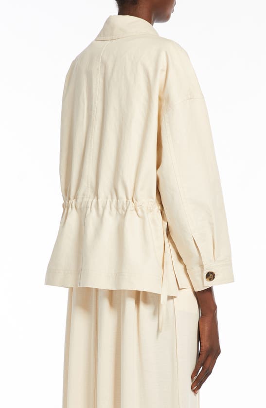 Shop Max Mara Song Peplum Cotton & Peplum Jacket In Ivory