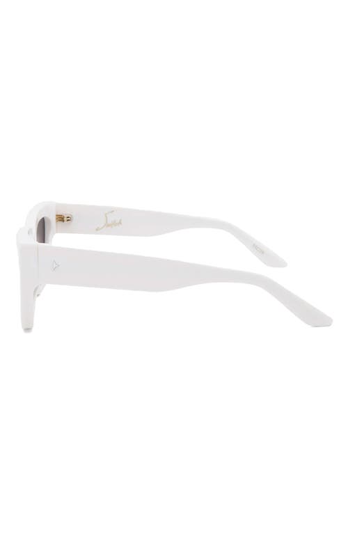 Dezi Switch 55mm Square Sunglasses In White/dark Smoke
