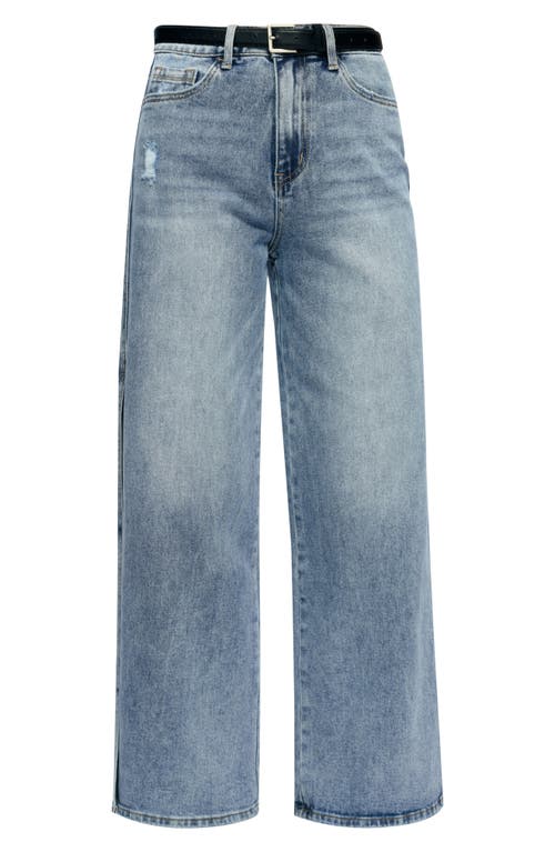 Bayeas High Waist Wide Leg Slit Hem Jeans In Summer