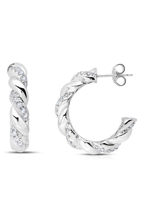 Crislu Twisted Hoop Earrings in Platinum at Nordstrom