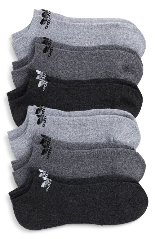 adidas Originals Assorted 6-Pack Trefoil No-Show Socks in Grey