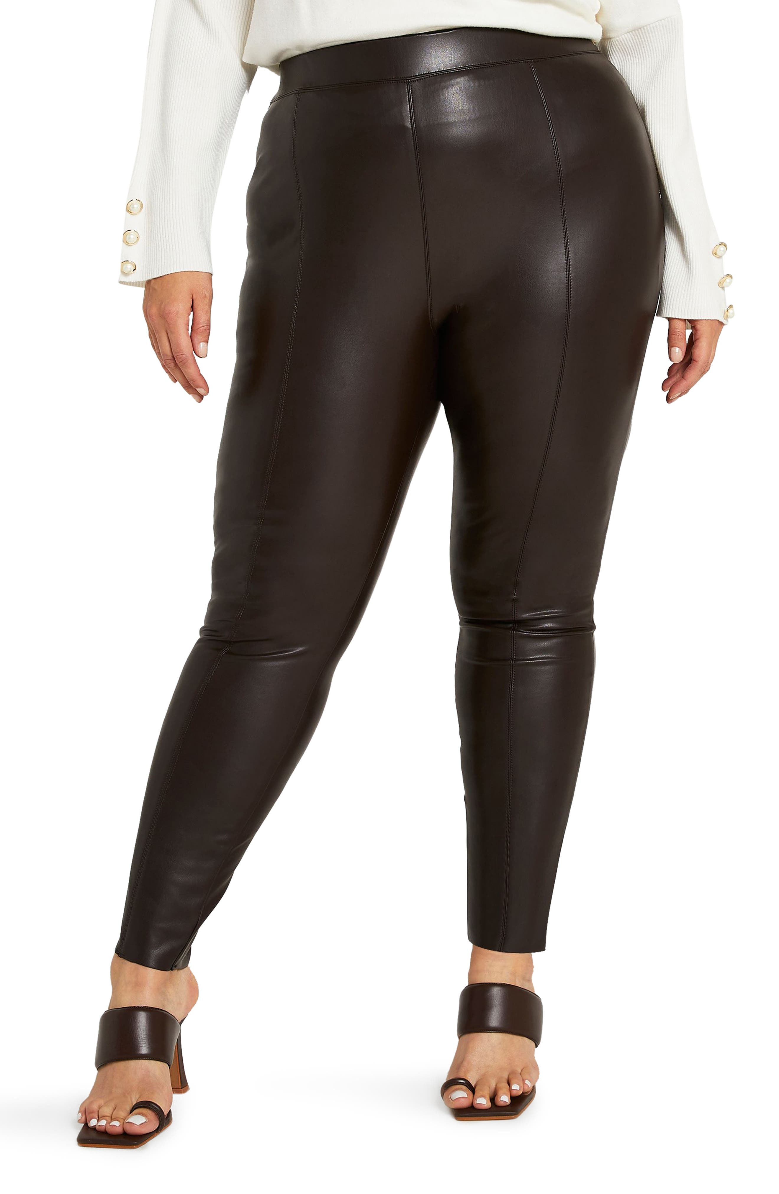 plus leather leggings