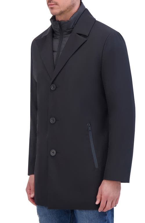 Kenneth Cole New York Water Resistant Jacket With Quilted Bib In Black