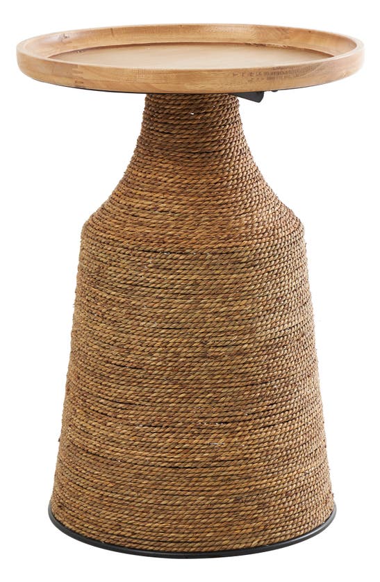 Ginger Birch Studio Woven Accent Table In Brown