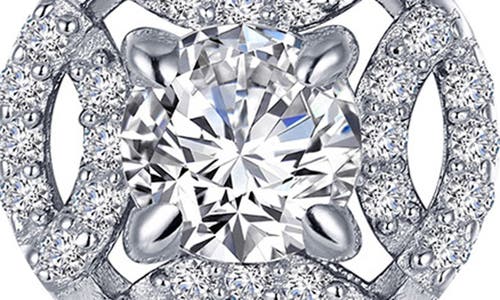 Shop Lafonn Simulated Diamond Button Earrings In Clear/silver