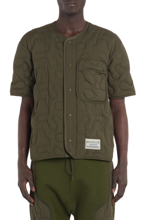 Moncler Genius x Salehe Bembury Short Sleeve Padded Down Shirt in Green at Nordstrom, Size 44 Us