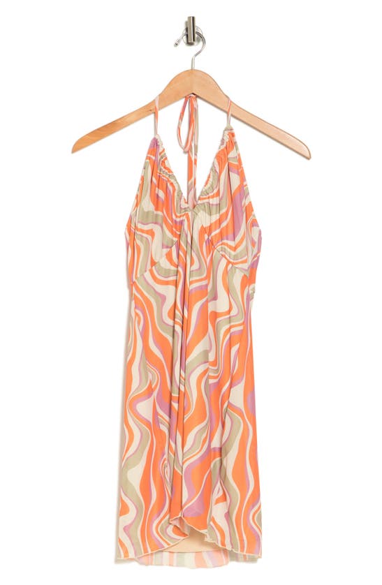 Show Me Your Mumu Outgoing Halter Dress In Wavy Stripe