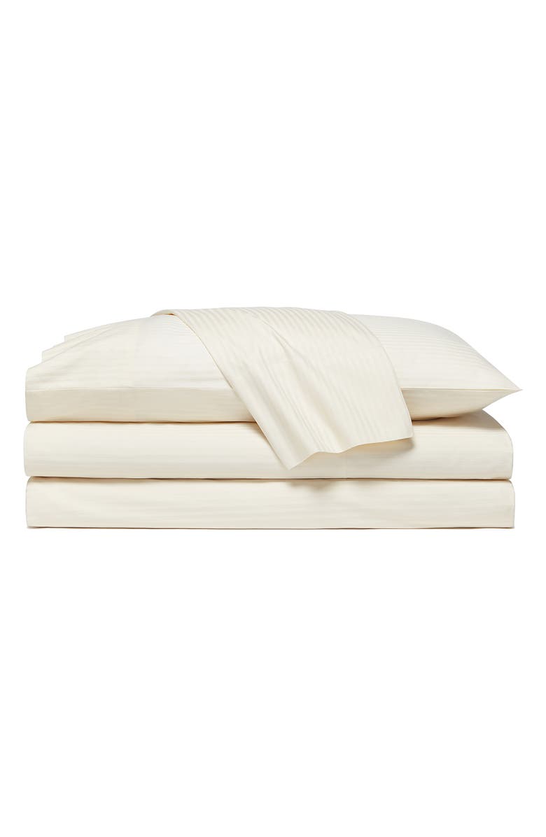 BOLL & BRANCH Signature Stripe Sheet Set, Main, color, IVORY