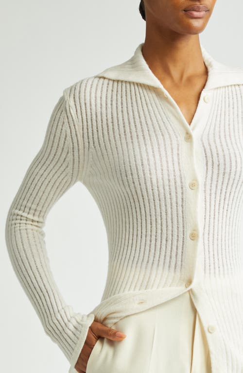 Shop Bite Studios Wool Rib Cardigan In Off-white