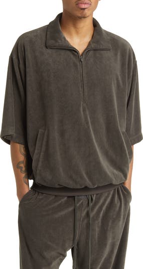 Fear of God Essentials Half Zip Short Sleeve Terry Cloth Pullover