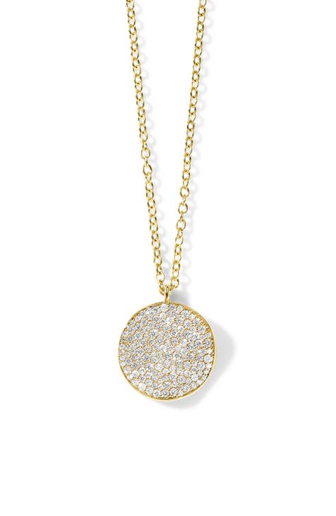 Stardust Medium Pavé Diamond Disc Pendant Necklace