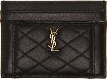 Gaby card case in quilted lambskin, Saint Laurent
