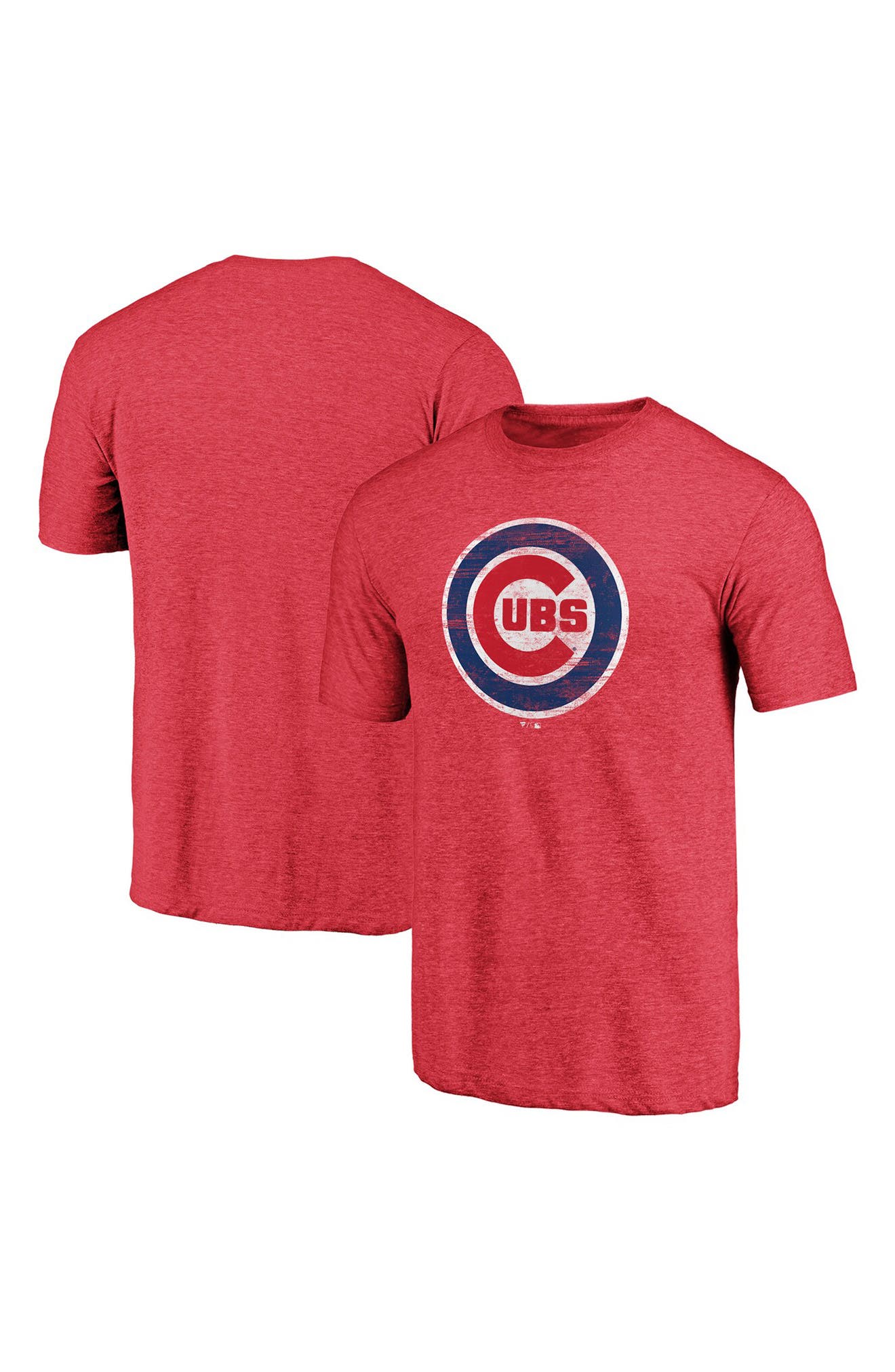FANATICS Men's Fanatics Branded Heathered Red Chicago Cubs Weathered