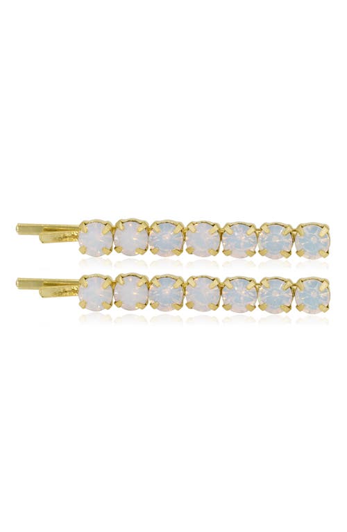 Ayla Set of 2 Opal Hair Clips in Gold