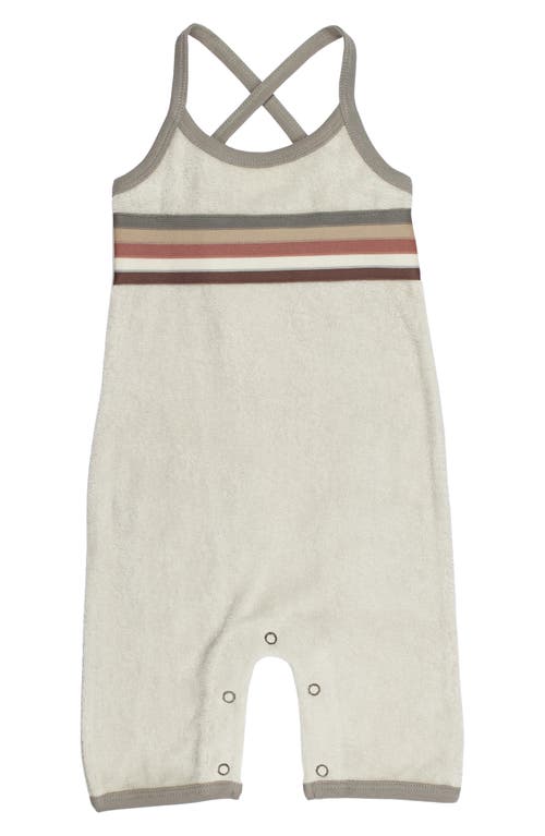 L'Ovedbaby Stripe Appliqué Sleeveless Organic Cotton Terry Overalls Ivory/Neutrals at Nordstrom,