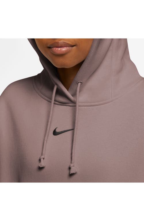 Shop Nike Sportswear Phoenix Fleece Pullover Hoodie In Smokey Mauve/black