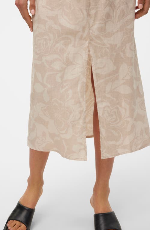 Shop Vero Moda Linna Lia Linen Blend Skirt In Silver Lining Aoplia