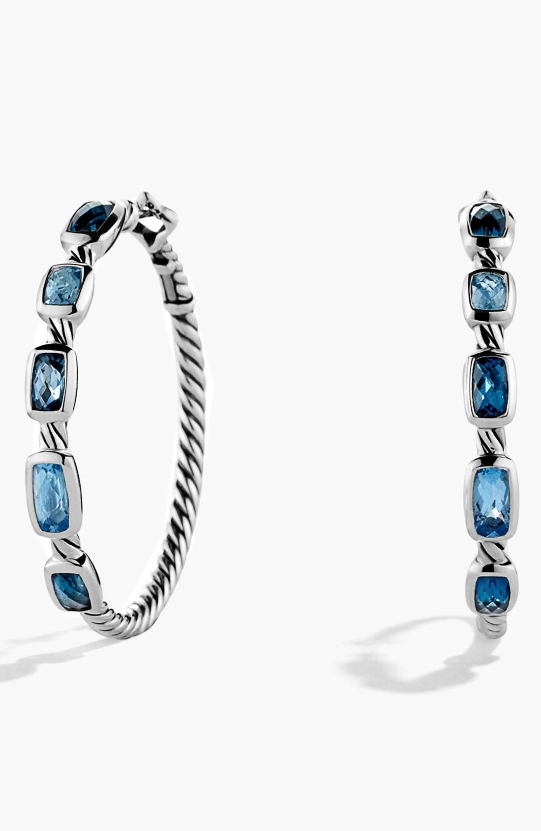 David Yurman 'Confetti' Hoop Earrings with Blue Topaz and Hampton Blue