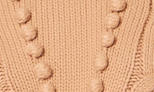 Shop English Factory Mixed Media Cable Stitch Sweater In Tan/white