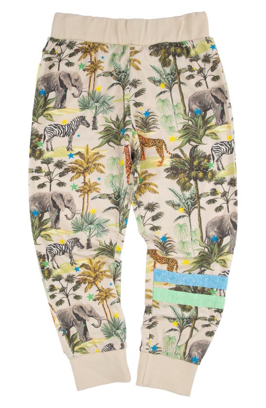Miki Miette Kids' Beckham Safari Print Cotton Joggers In Safari