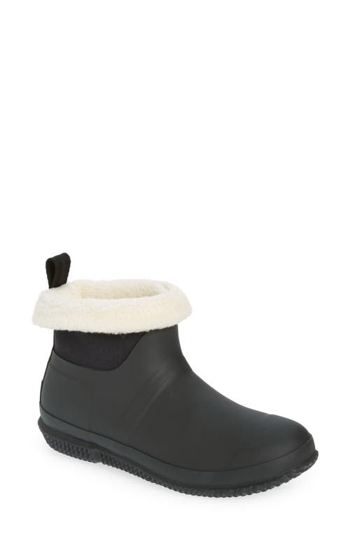 Hunter In/out Faux Shearling Lined Boot In Black/white Willow