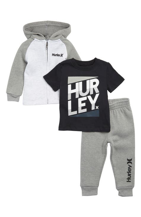 Graphic T-Shirt, Zip Hoodie & Joggers Set (Baby)