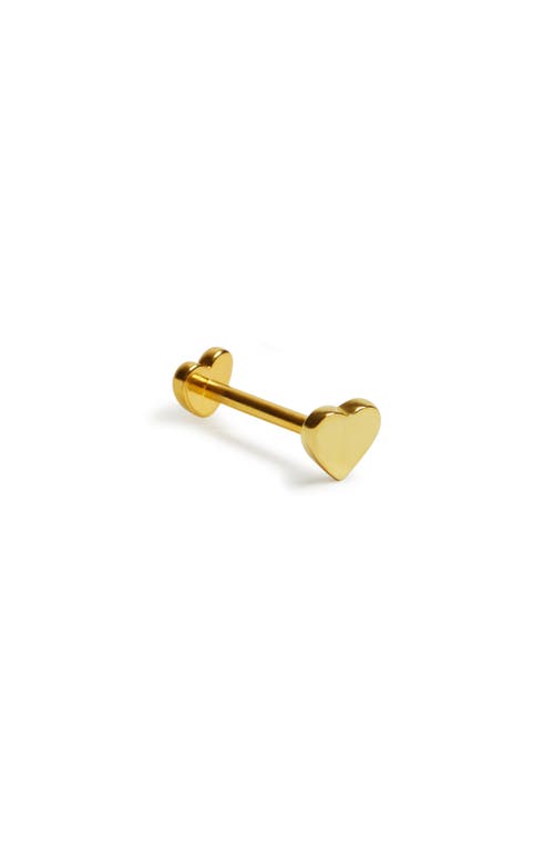 Heart Flat Back Single Stud Earring in Gold