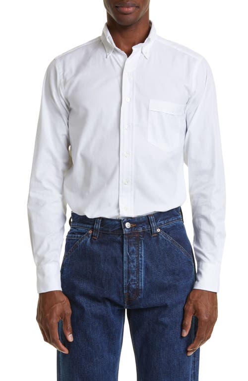 Drake's Oxford Cotton Button-Down Shirt White at Nordstrom,