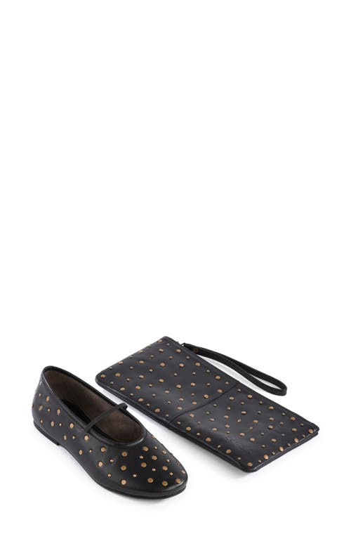 Seychelles Neon Moon Stud Mary Jane Flat In Black