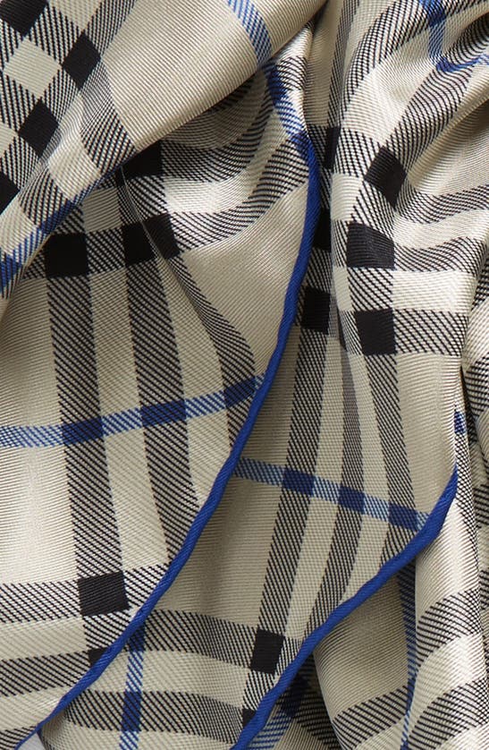 Shop Burberry Check Square Silk Twill Scarf In Lichen