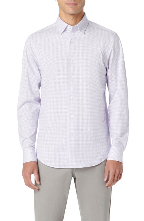 Bugatchi Jules OoohCotton Dot Print Button-Up Shirt Lilac at Nordstrom,