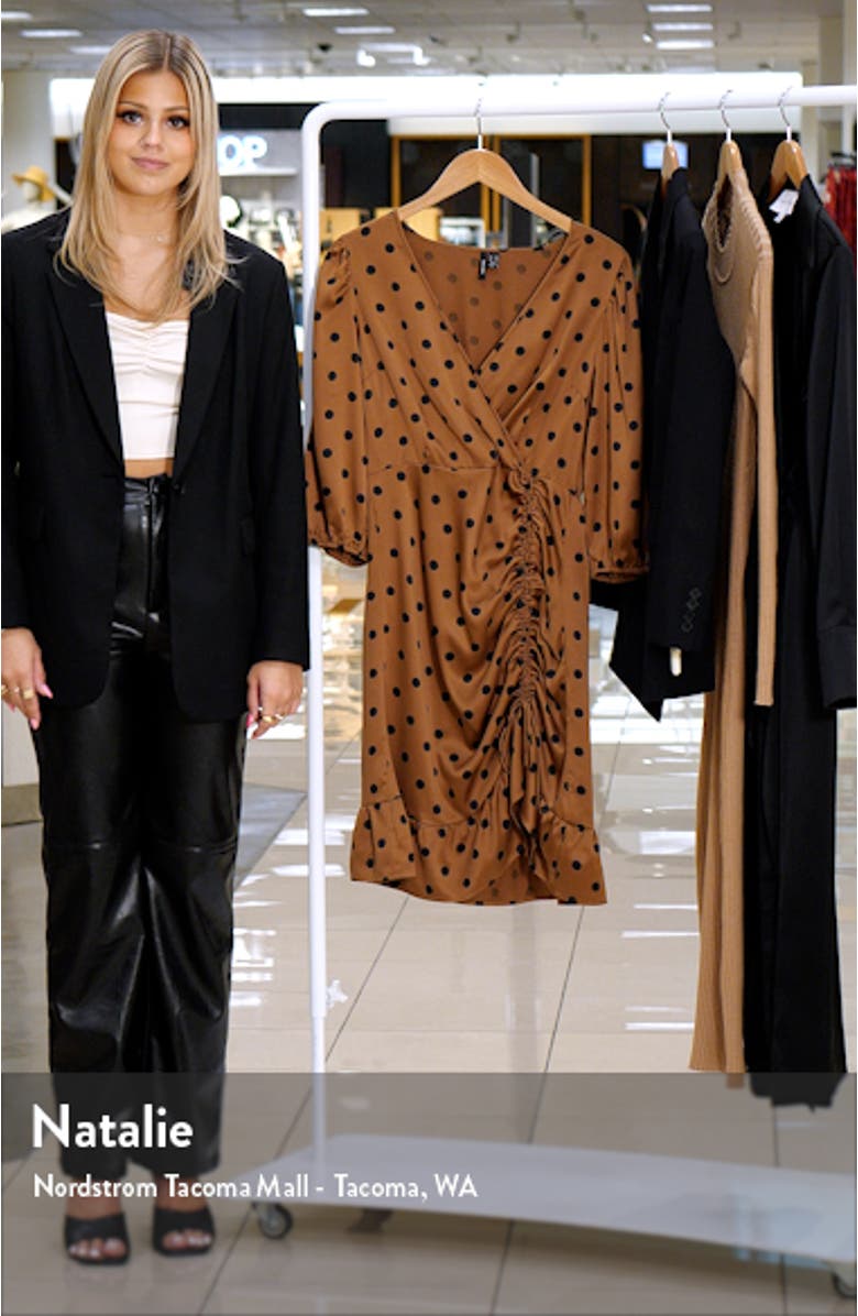 Essi Polka Dot Satin Faux Wrap Dress, sales video thumbnail