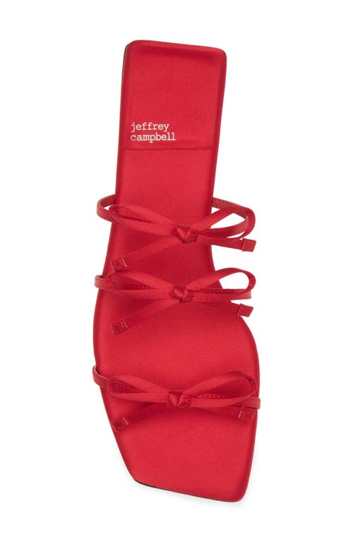 Shop Jeffrey Campbell Bowz Slide Sandal In Red Satin